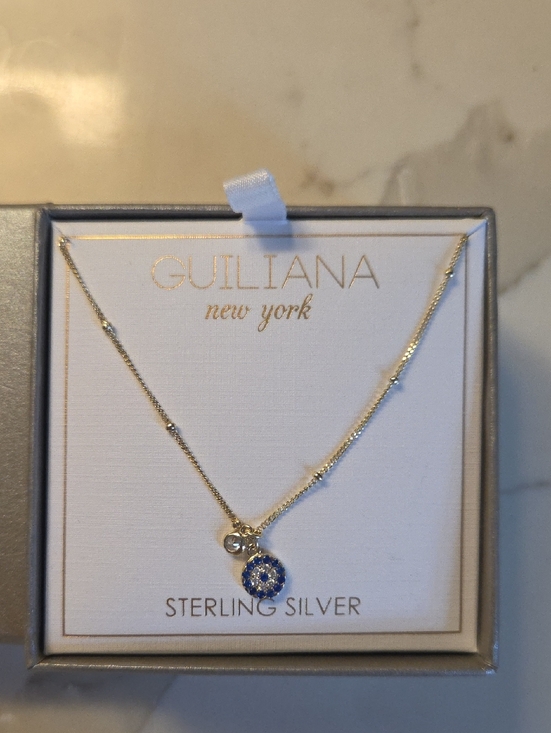 Jewelry - Guiliana New York Sterling Silver Gold-Plated Necklace with Blue Pendant